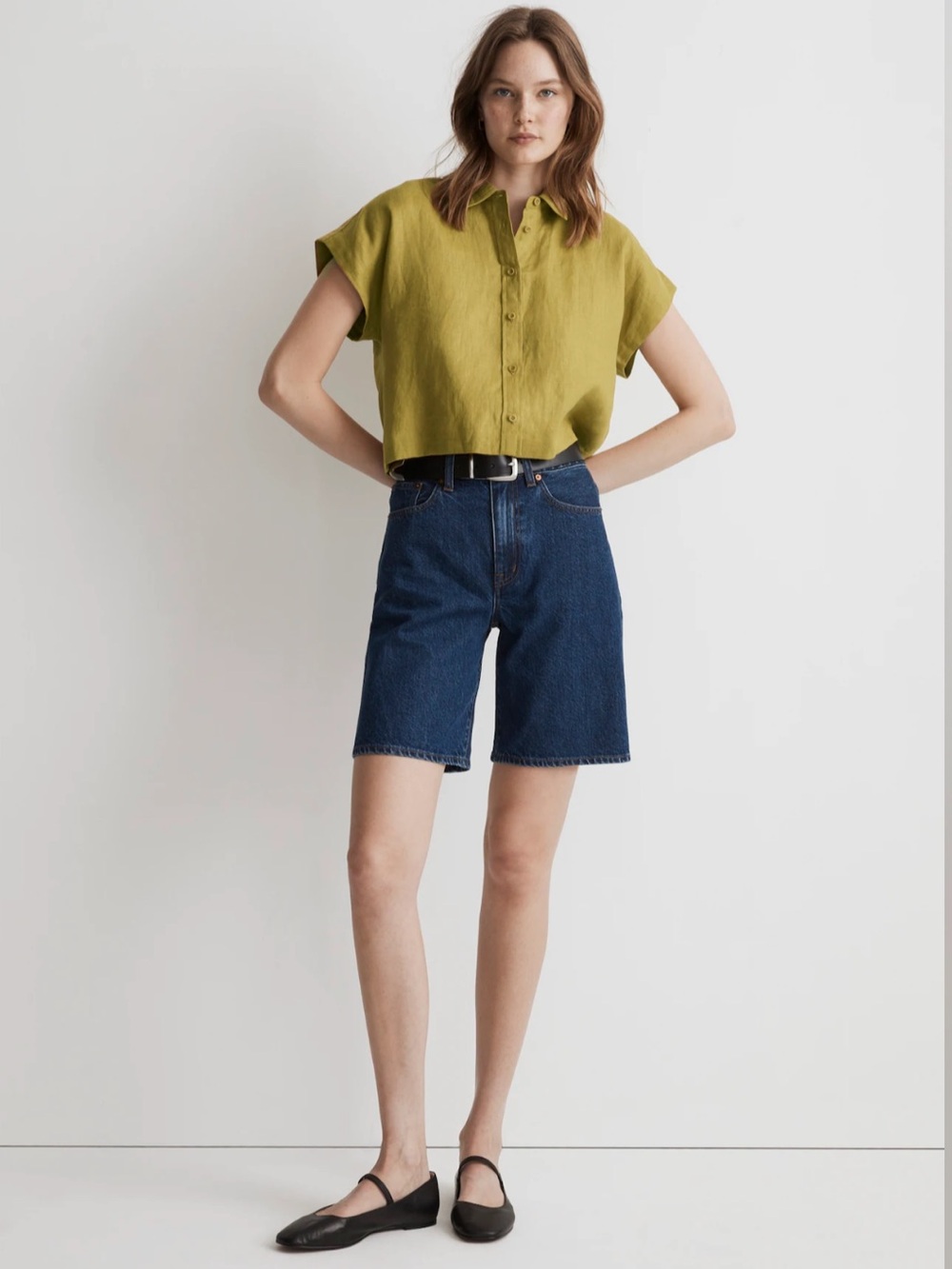 Madewell Linen Crop Dolman Shirt - Picture 6 of 6